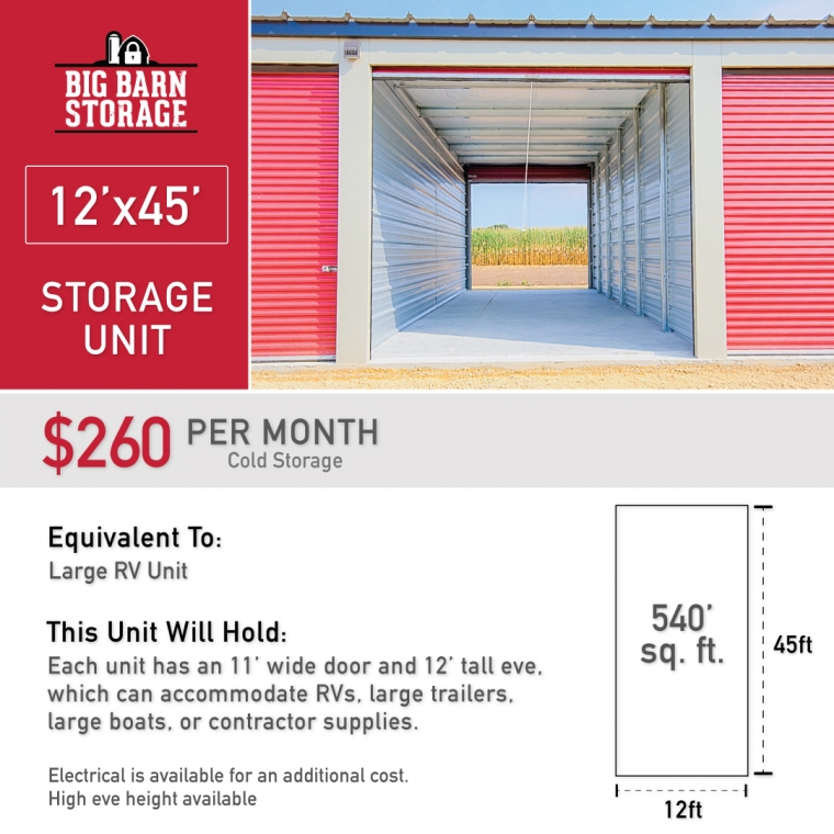 Unit Pricing Big Barn Storage Madison, WI