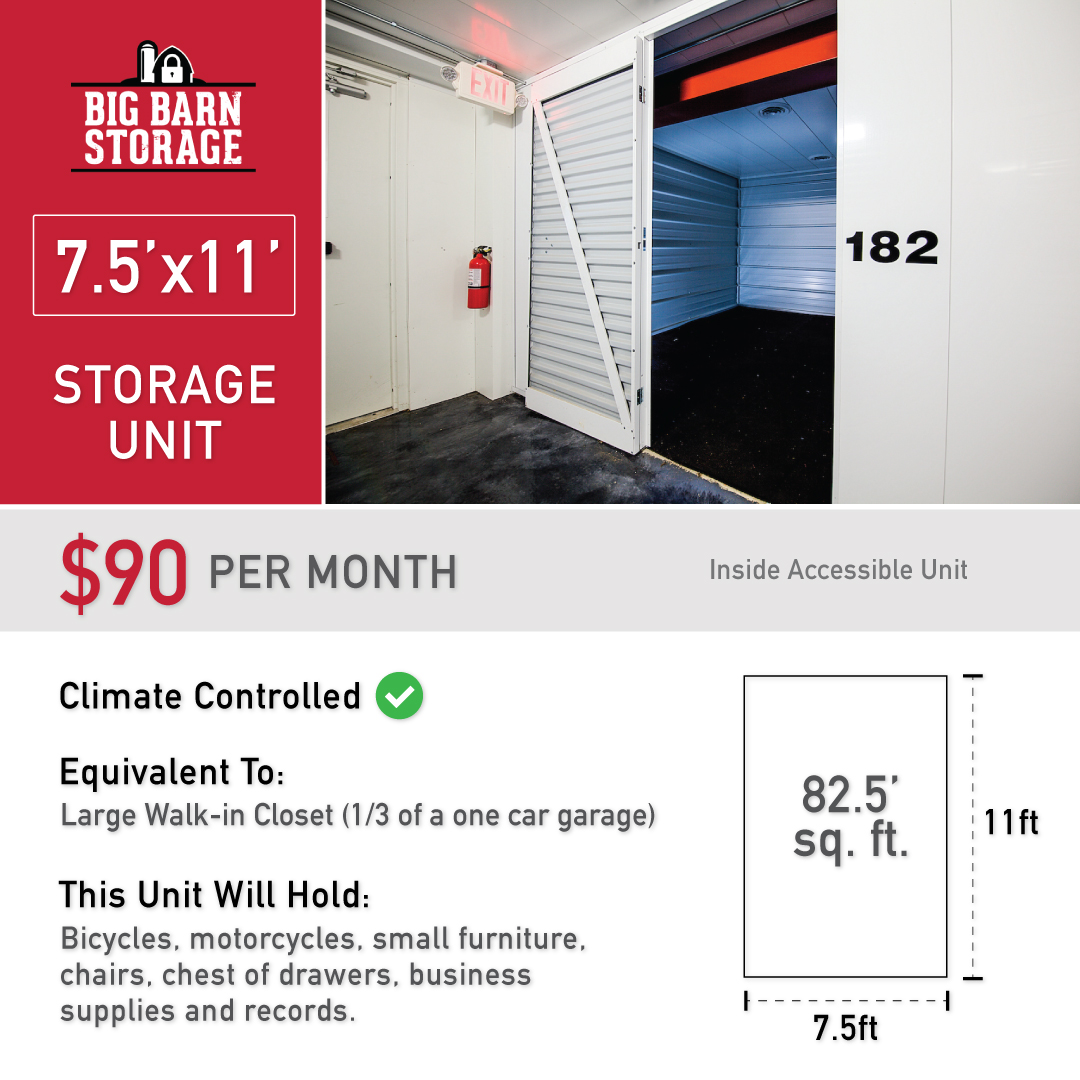 Unit Pricing Big Barn Storage Madison, WI